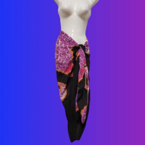 Womens Sarong Pareo Cotton Wrap HandPainted Batik Wrapskirt Beachwear -NEW - Picture 5 of 5